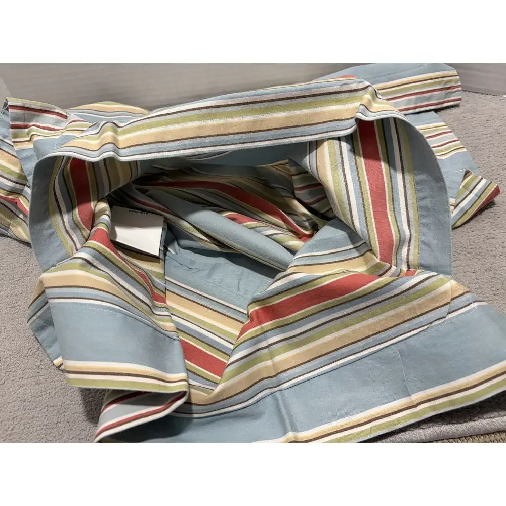 Pottery Barn Duvet Cover King Doyle Stripe Organic (Flaw) 4 Pillow Cover Shams